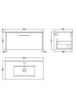 800mm Wall Hung Single Drawer Vanity & Basin 2 - Image 3