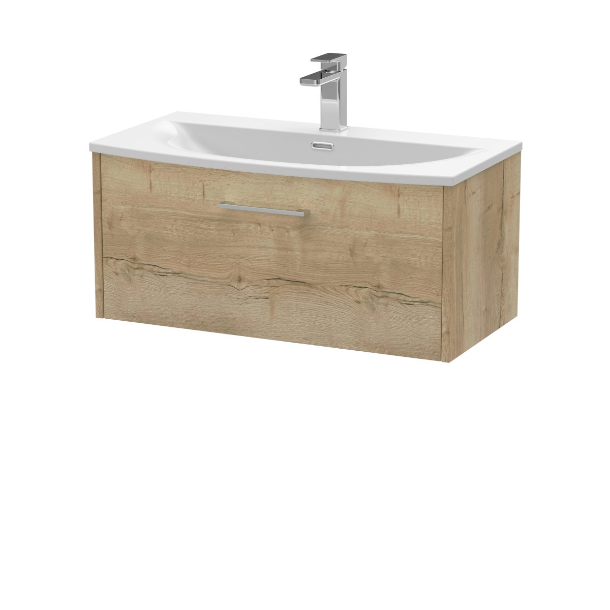 800mm Wall Hung Single Drawer Vanity & Basin 4 - Image 1