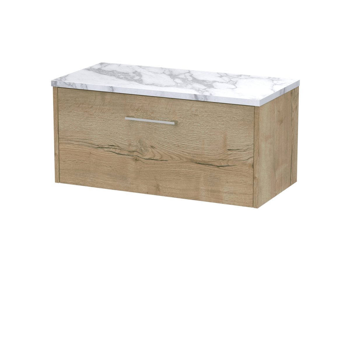 800 Wall Hung Single Drawer Vanity & Laminate Worktop - Image 1