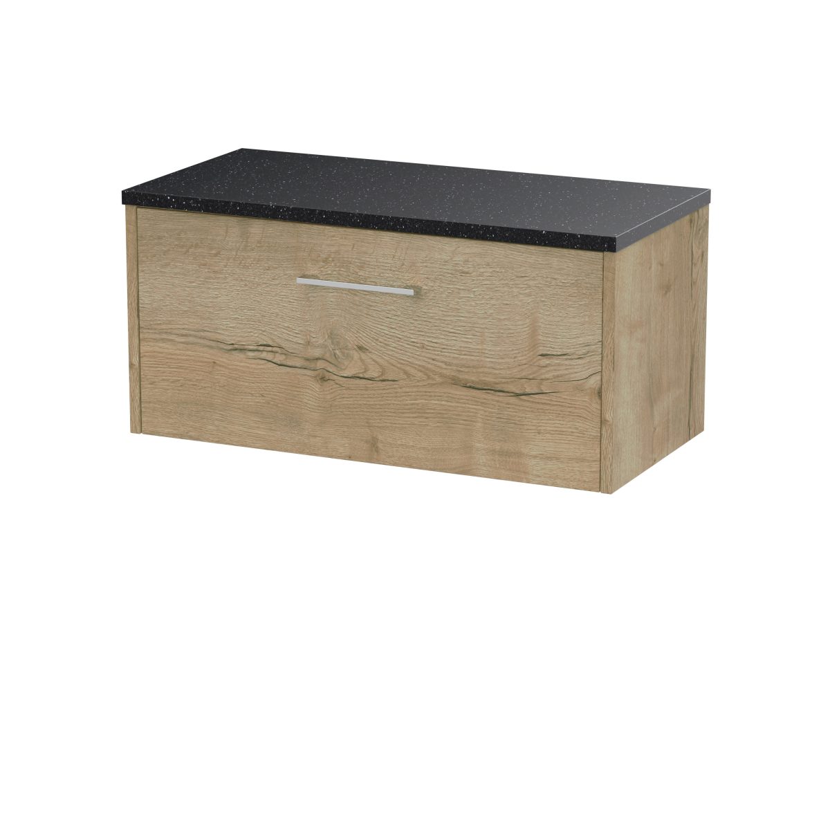 800mm Wall Hung Single Drawer Vanity & Laminate Top - Image 1
