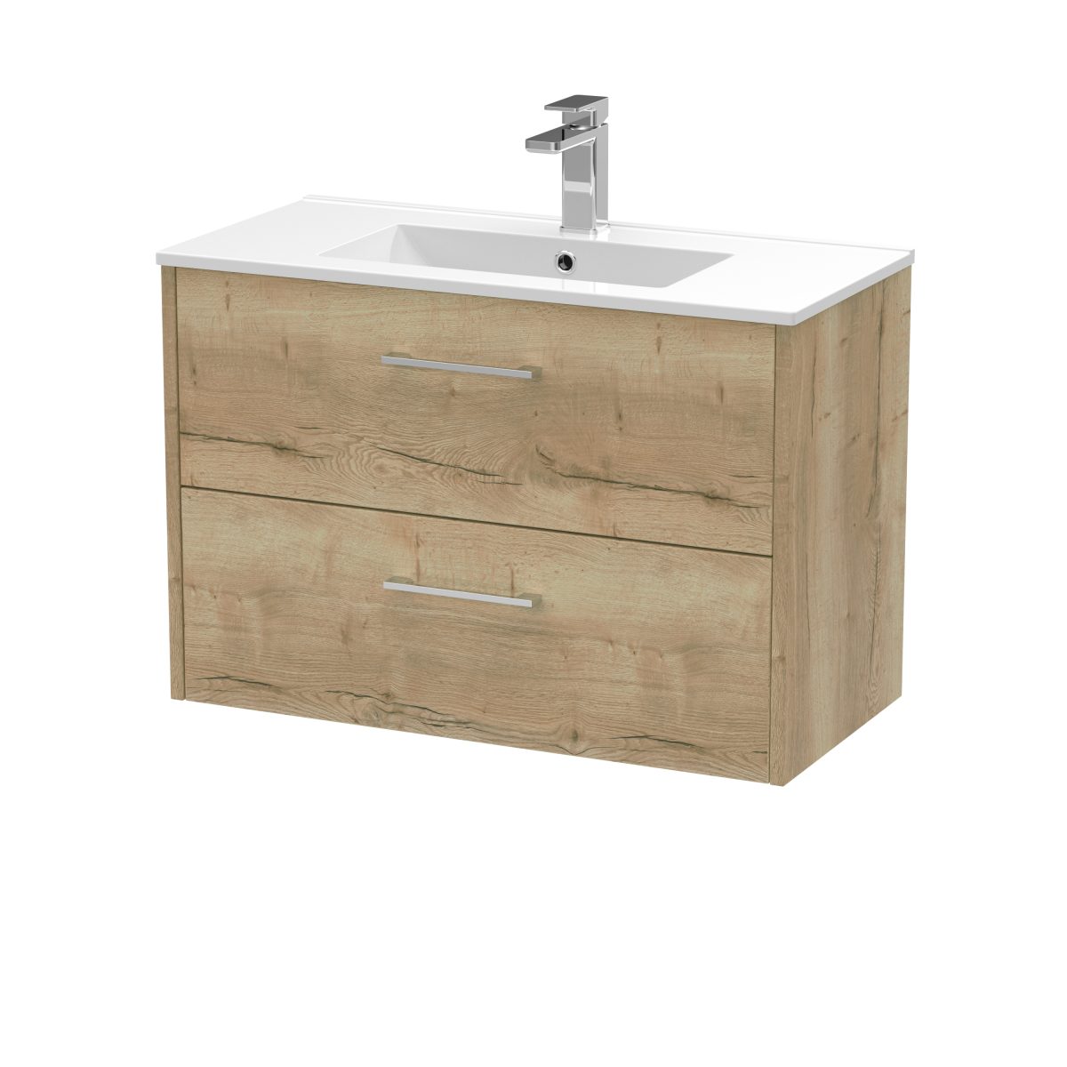 800mm Wall Hung 2 Drawer Vanity & Basin 2 - Image 1