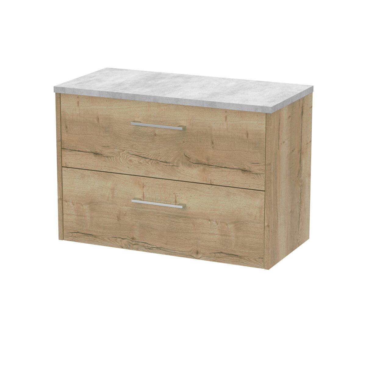 800mm Wall Hung 2 Drawer Vanity & Laminate Top - Image 1