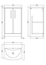 500mm Floor Standing 2 Door Vanity & Basin 4 - Image 3