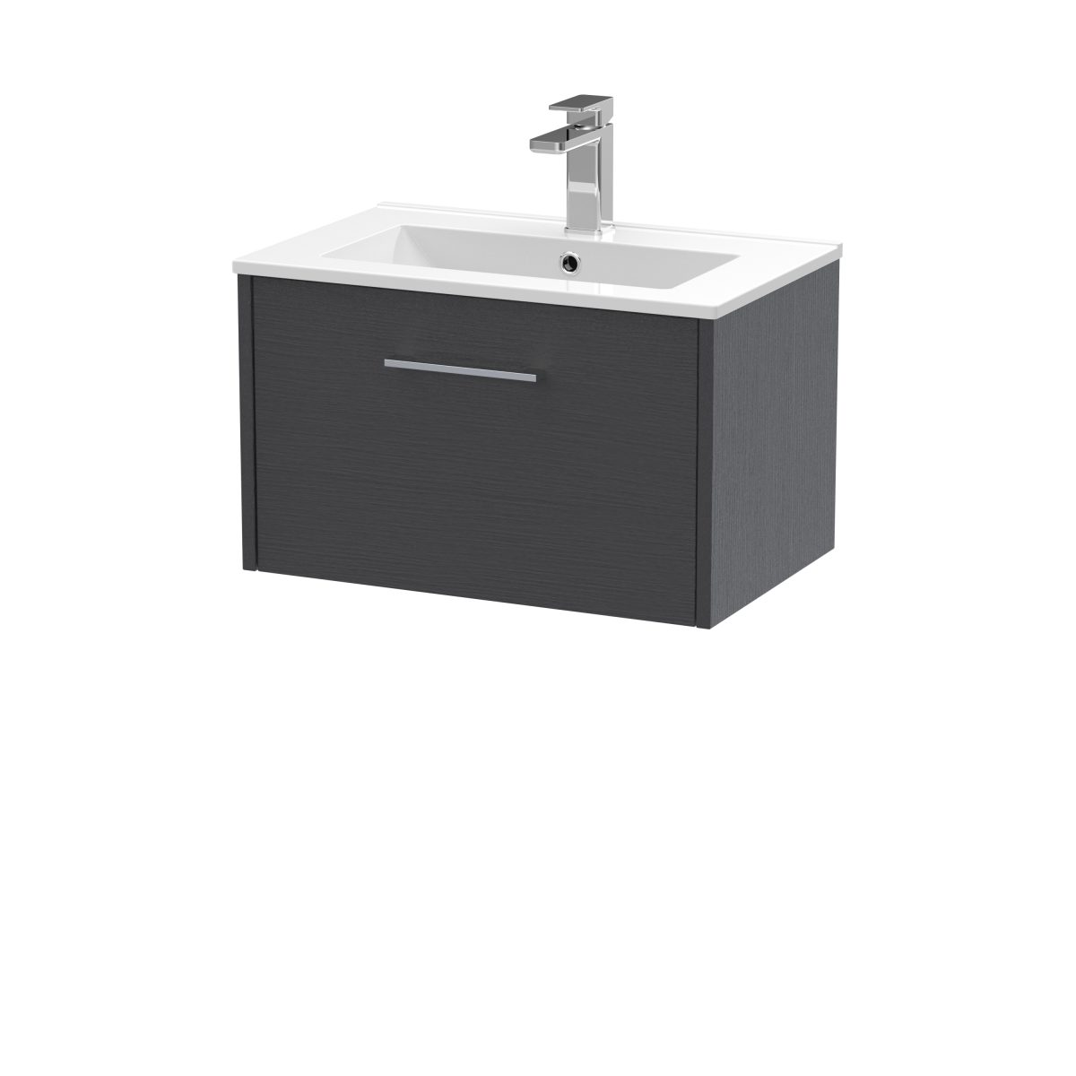 600mm Wall Hung Single Drawer Vanity & Basin 2 - Image 1