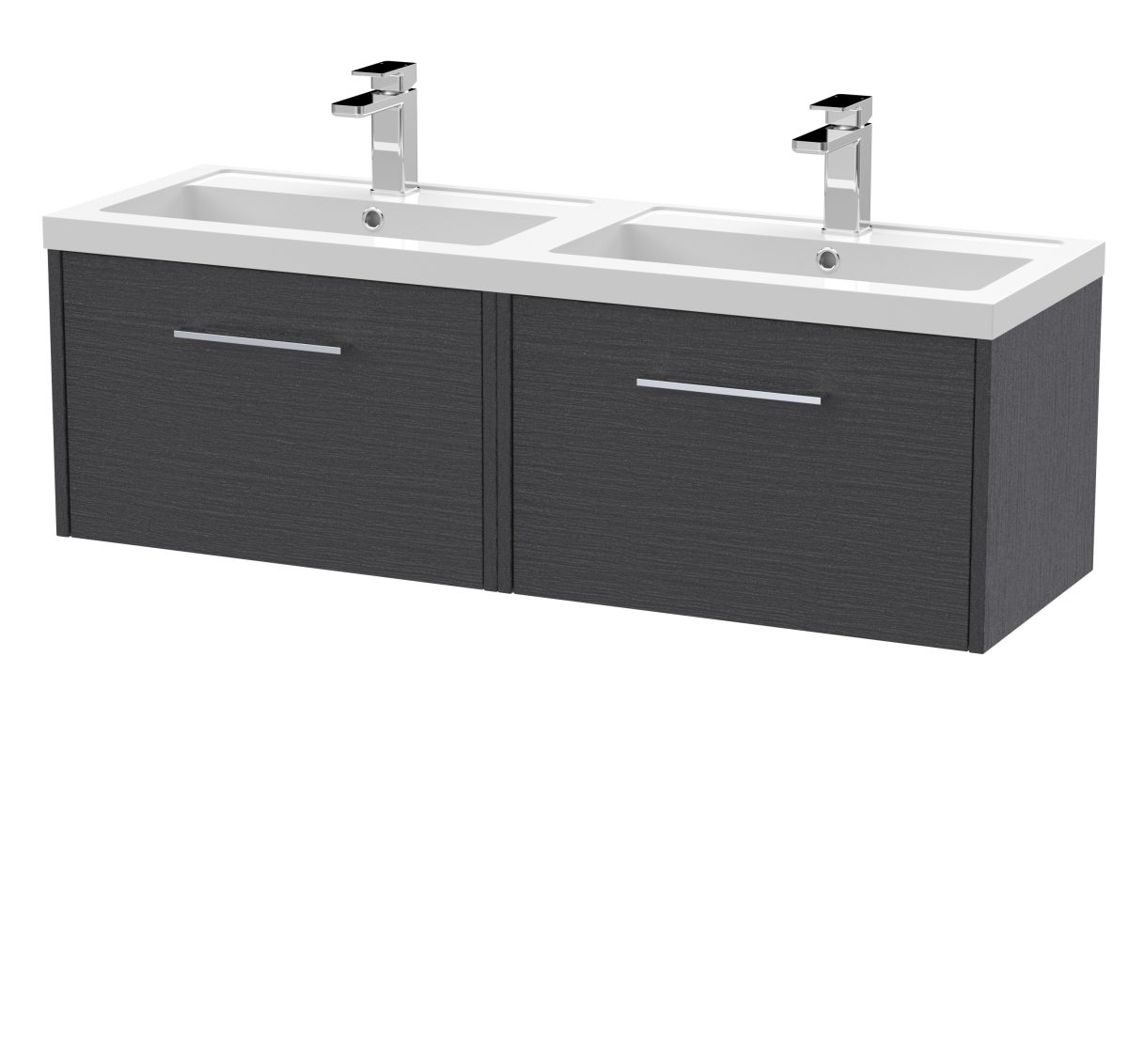 1200mm Wall Hung 2 Drawer Vanity & Double Basin - Image 1