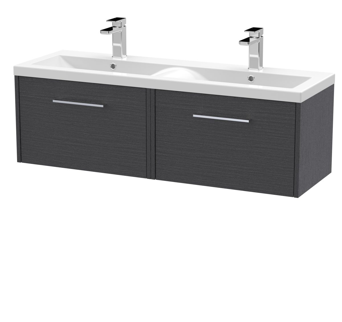 1200mm Wall Hung 2 Drawer Vanity & Double Basin - Image 1