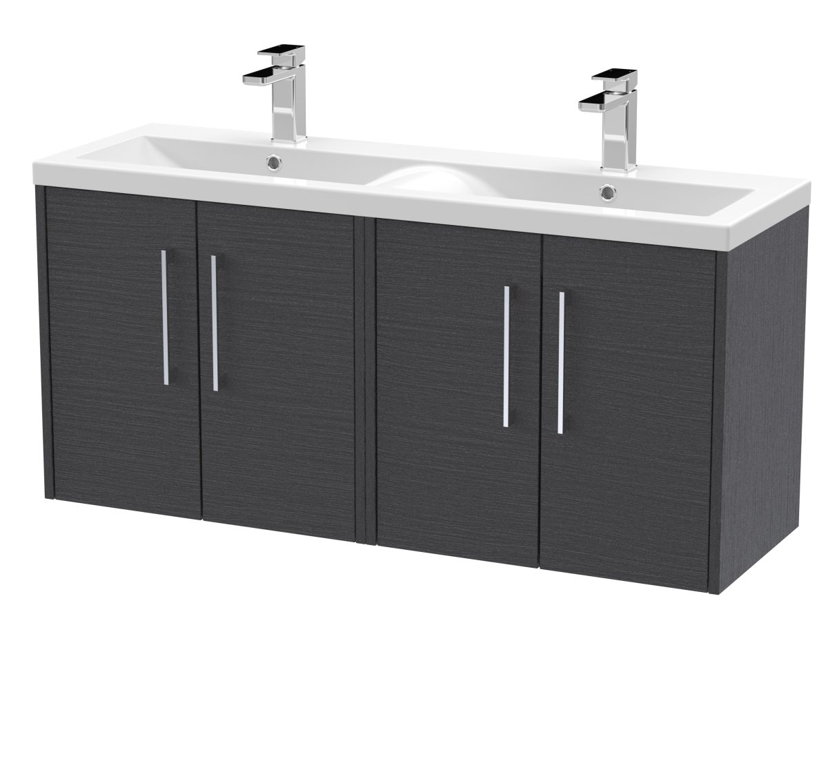 1200mm Wall Hung 4 Door Vanity & Double Basin - Image 1