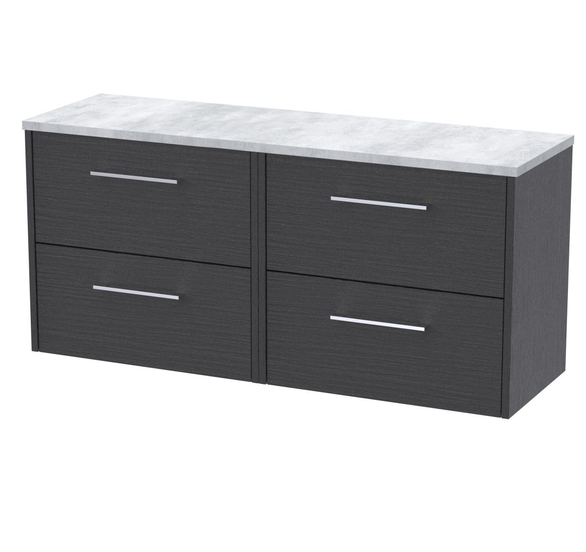 1200 Wall Hung 4-Drawer Vanity & Laminate Worktop - Image 1