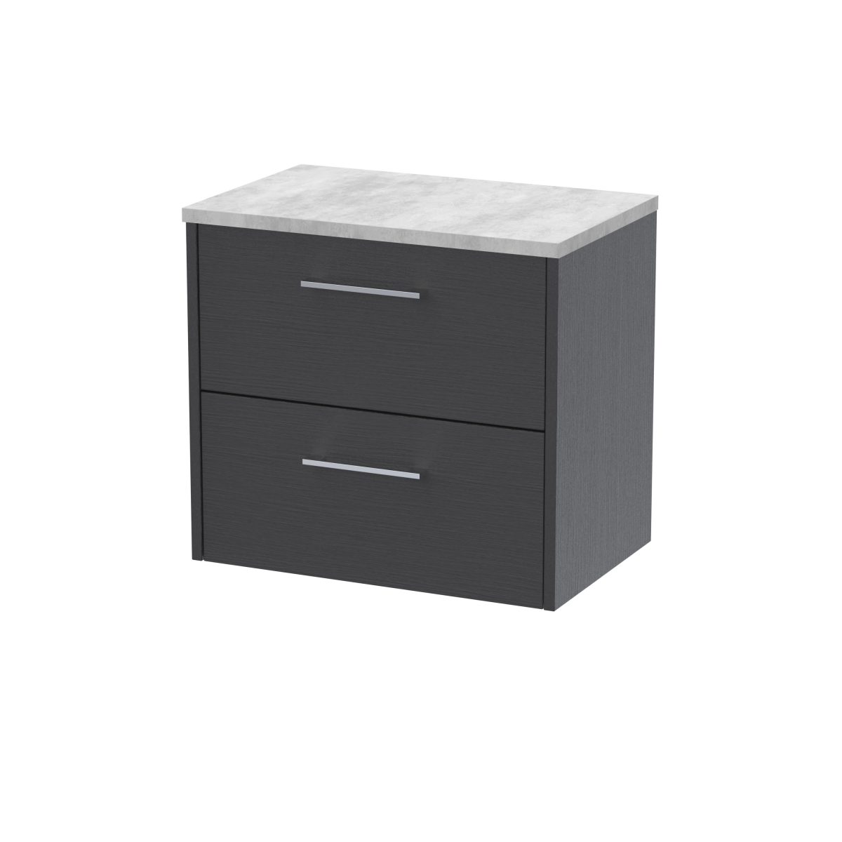 600mm Wall Hung 2 Drawer Vanity & Laminate Top - Image 1