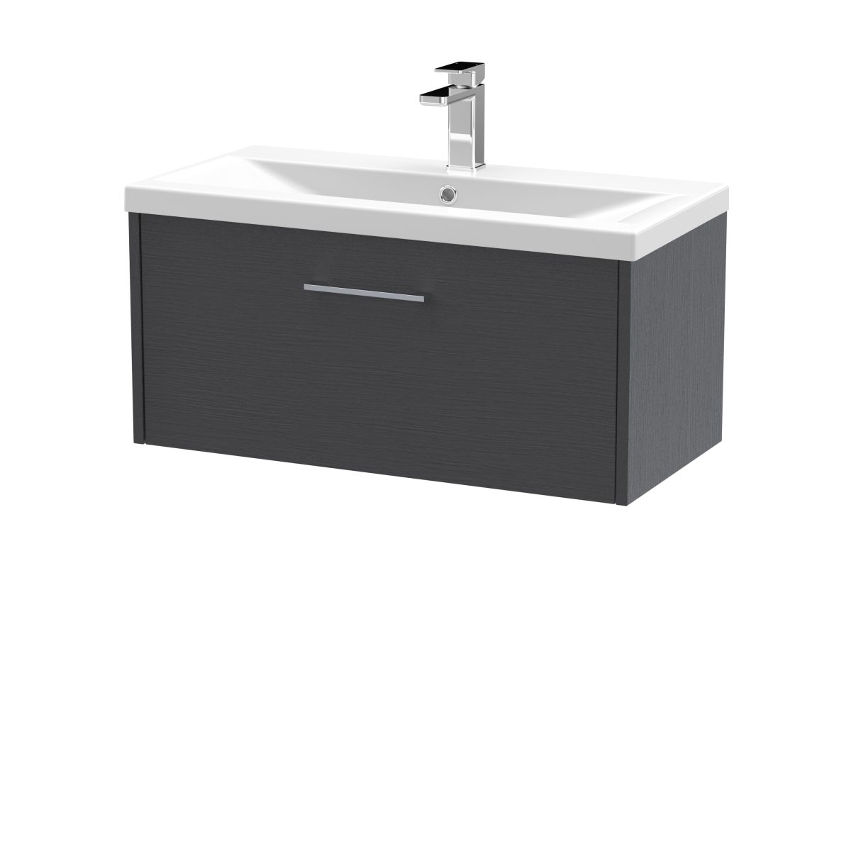 800mm Wall Hung Single Drawer Vanity & Basin 1 - Image 1