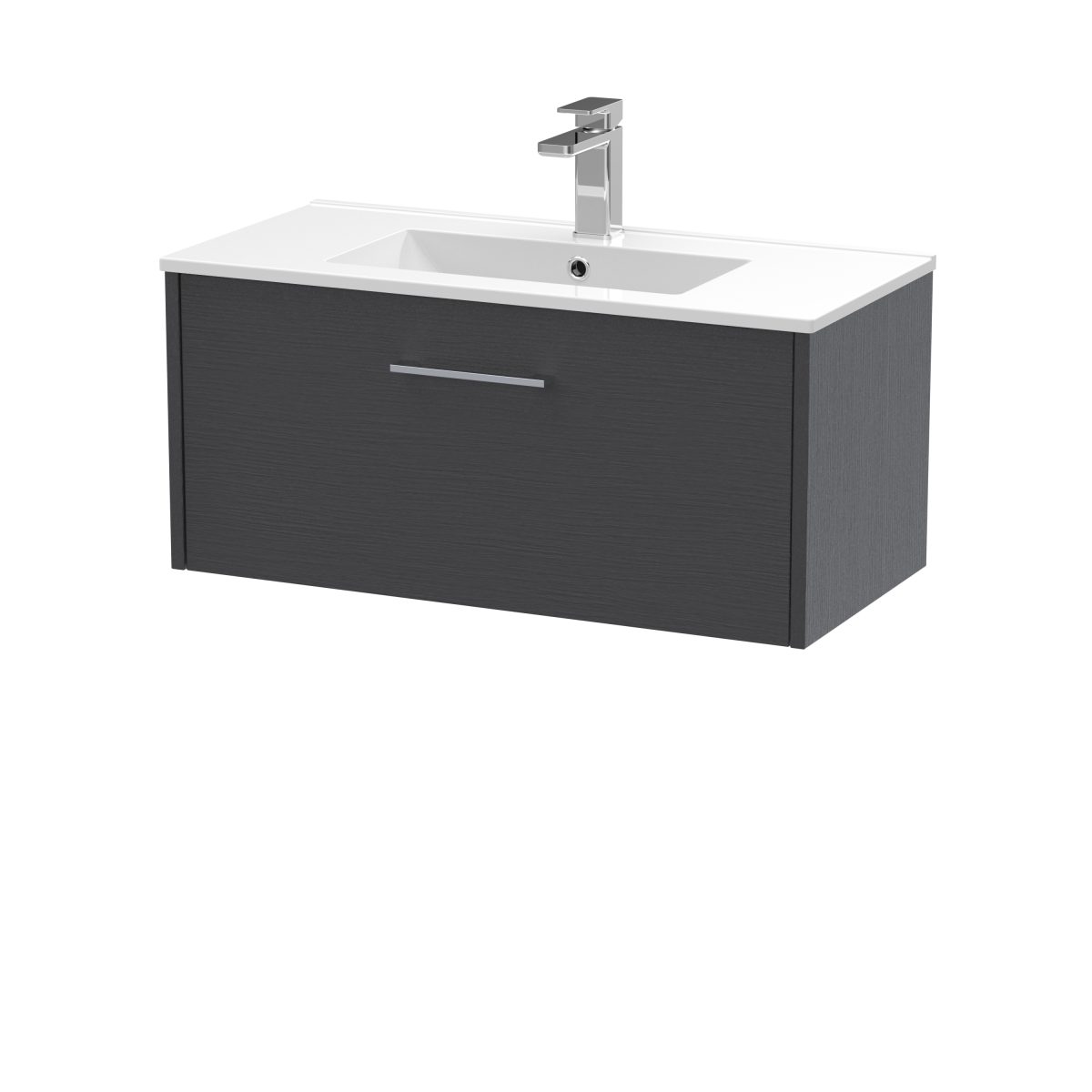 800mm Wall Hung Single Drawer Vanity & Basin 2 - Image 1