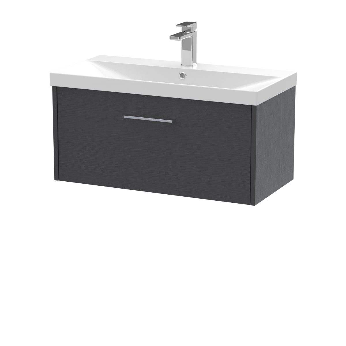 800mm Wall Hung Single Drawer Vanity & Basin 3 - Image 1
