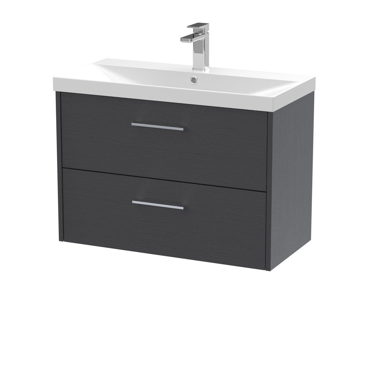 800mm Wall Hung 2 Drawer Vanity & Basin 3 - Image 1