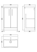 500mm Floor Standing 2 Door Vanity & Basin 3 - Image 3