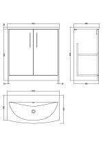 800mm Floor Standing 2 Door Vanity & Basin 4 - Image 3