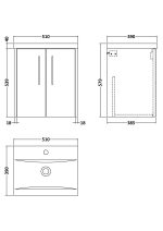 500mm Wall Hung 2 Door Vanity & Basin 1 - Image 3