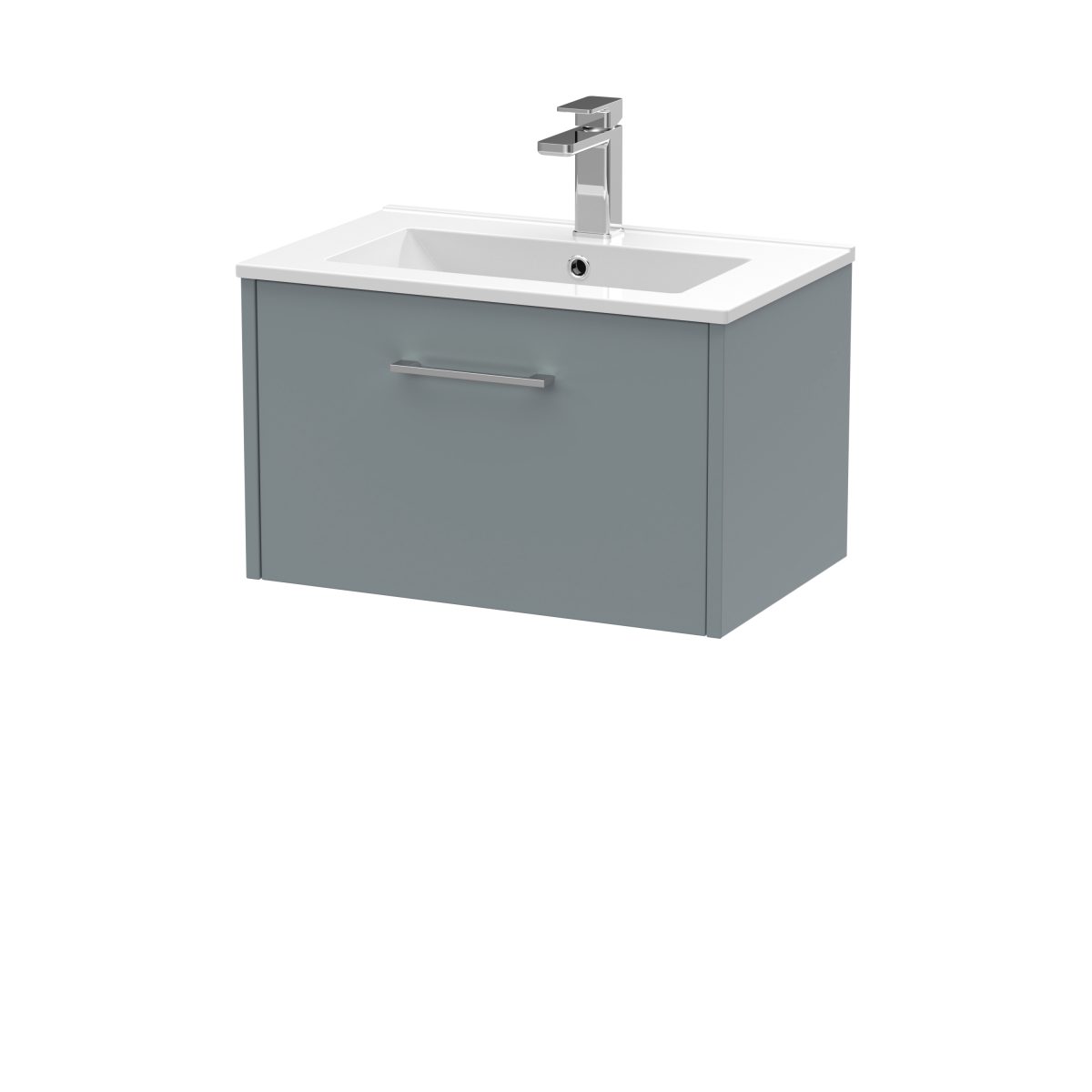 600mm Wall Hung Single Drawer Vanity & Basin 2 - Image 1