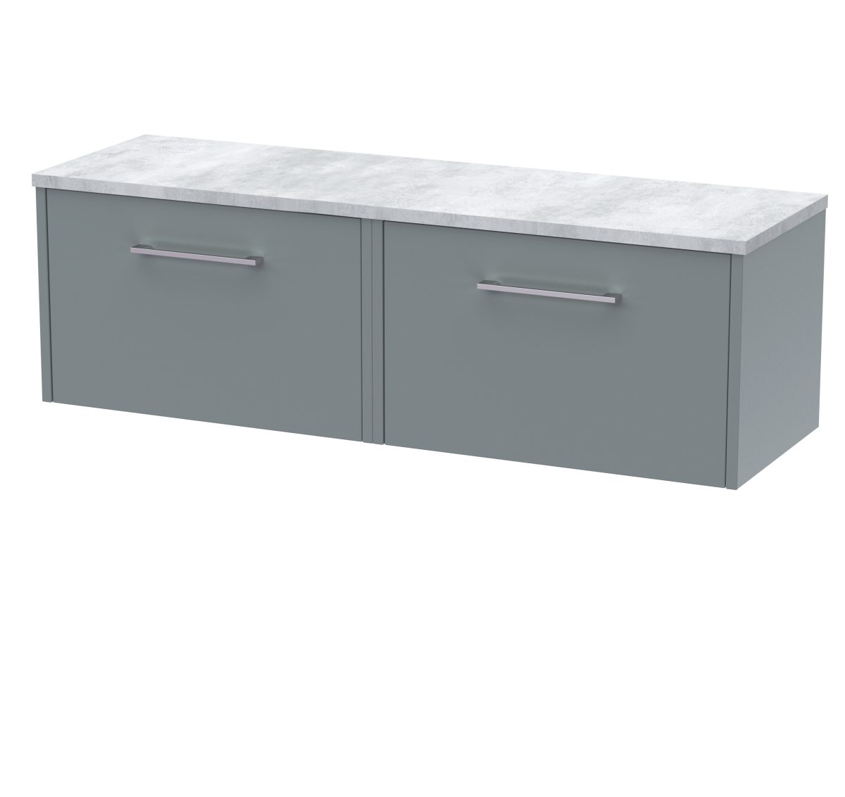 1200 Wall Hung 2-Drawer Vanity & Laminate Worktop - Image 1