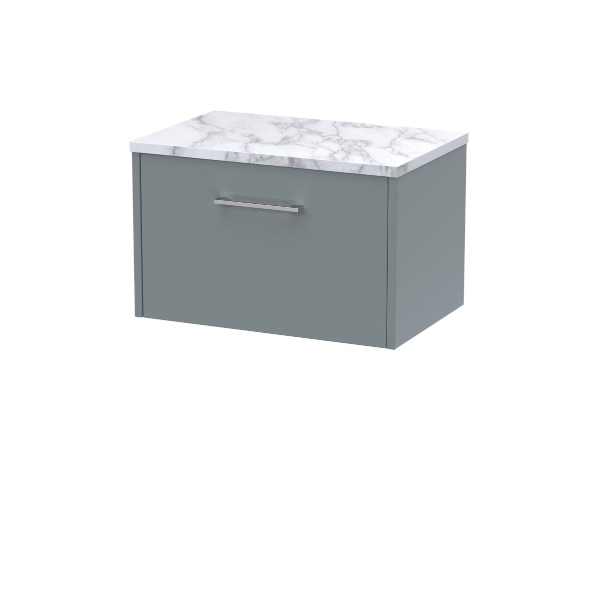 600 Wall Hung Single Drawer Vanity & Laminate Worktop - Image 1