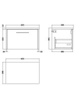 600mm Wall Hung Single Drawer Vanity & Laminate Top - Image 2