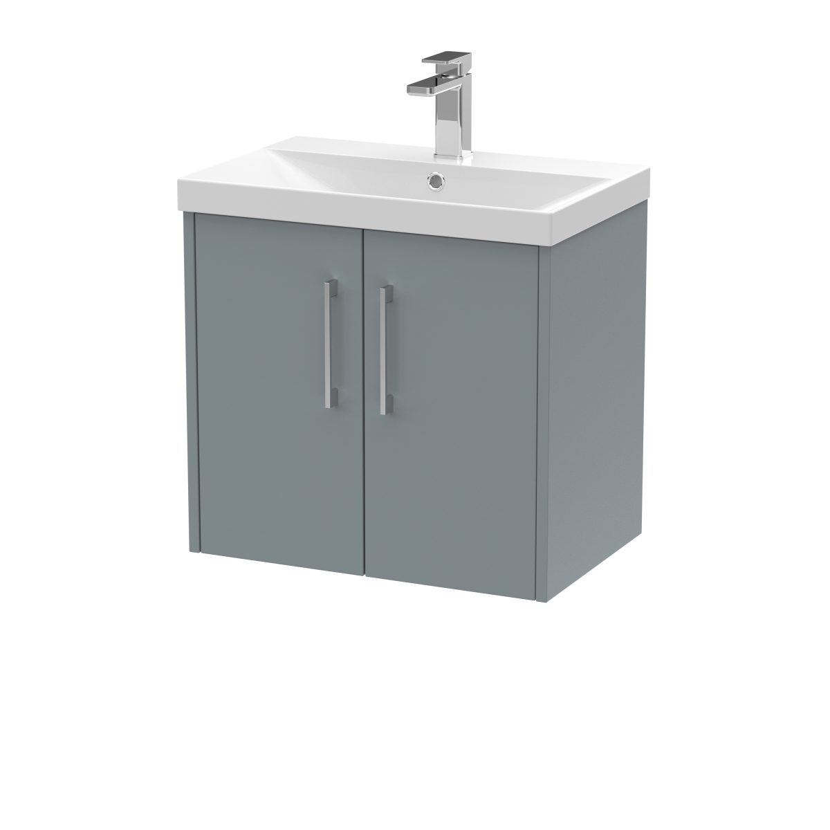600mm Wall Hung 2 Door Vanity & Basin 3 - Image 1