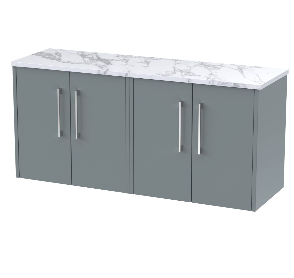 1200 Wall Hung 4-Door Vanity & Laminate Worktop - Image 1