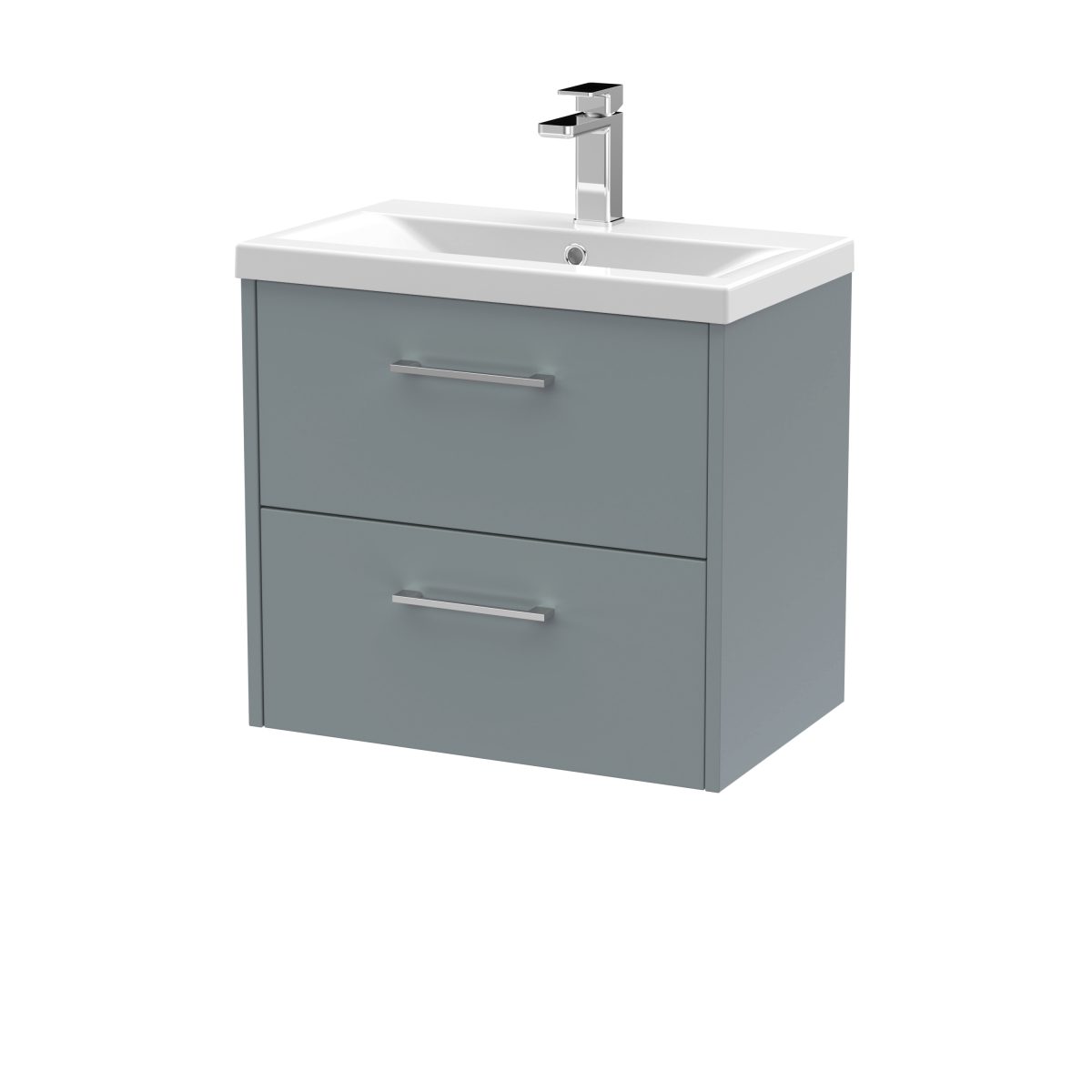 600mm Wall Hung 2 Drawer Vanity & Basin 1 - Image 1