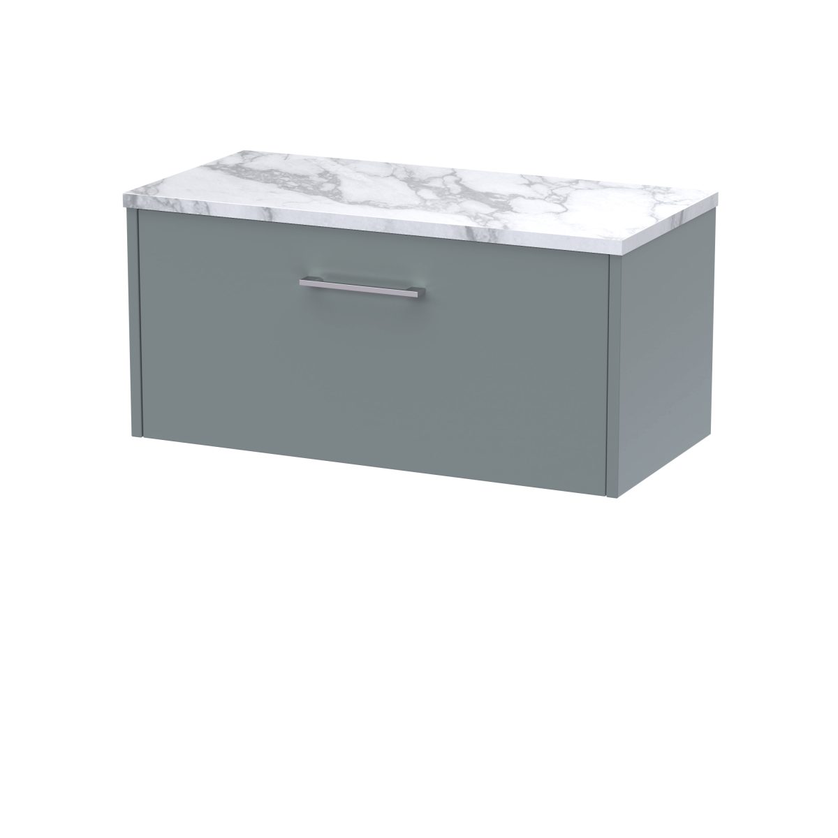 800 Wall Hung Single Drawer Vanity & Laminate Worktop - Image 1