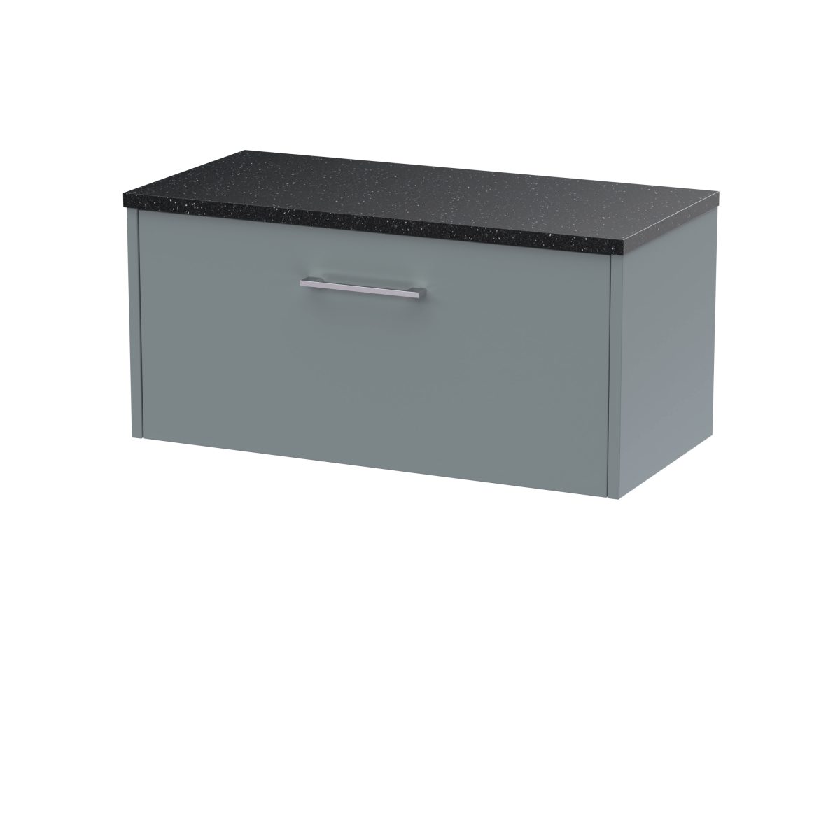 800mm Wall Hung Single Drawer Vanity & Laminate Top - Image 1