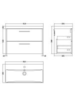 800mm Wall Hung 2 Drawer Vanity & Basin 3 - Image 4