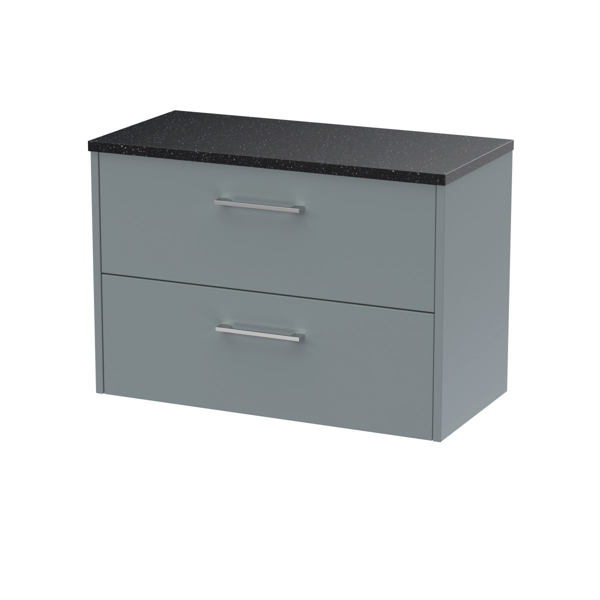 800mm Wall Hung 2 Drawer Vanity & Laminate Top - Image 1