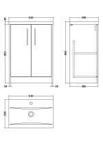 600mm Floor Standing 2 Door Vanity & Basin 1 - Image 3