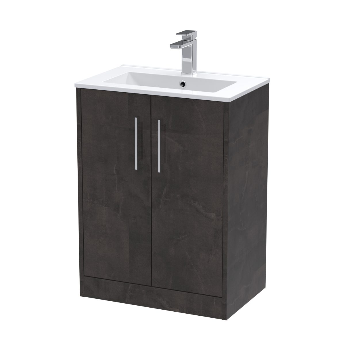 600mm Floor Standing 2 Door Vanity & Basin 2 - Image 1