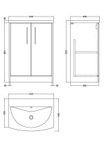600mm Floor Standing 2 Door Vanity & Basin 4 - Image 3