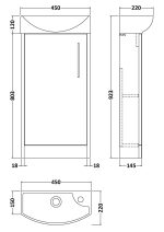 440mm Floor Standing 1 Door Unit & 1TH Basin LH - Image 2