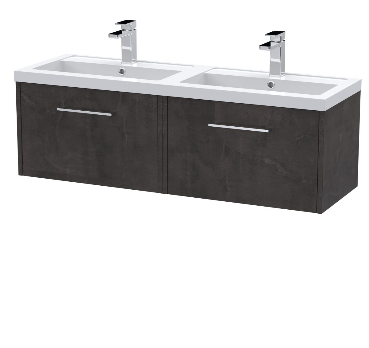 1200mm Wall Hung 2 Drawer Vanity & Double Basin - Image 1