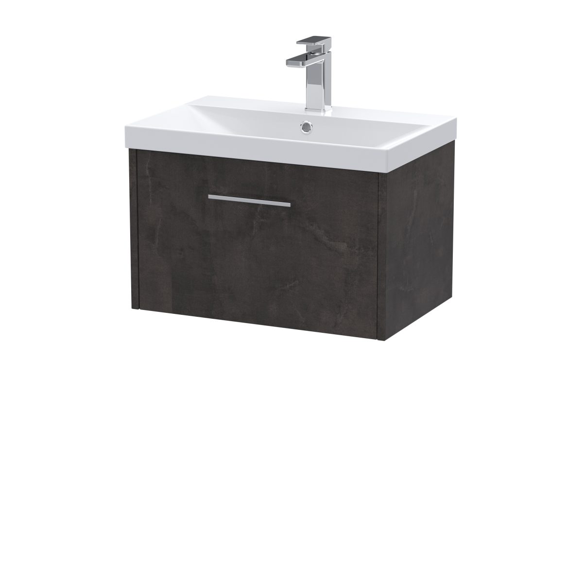 600mm Wall Hung 1 Drawer Vanity & Basin 3 - Image 1