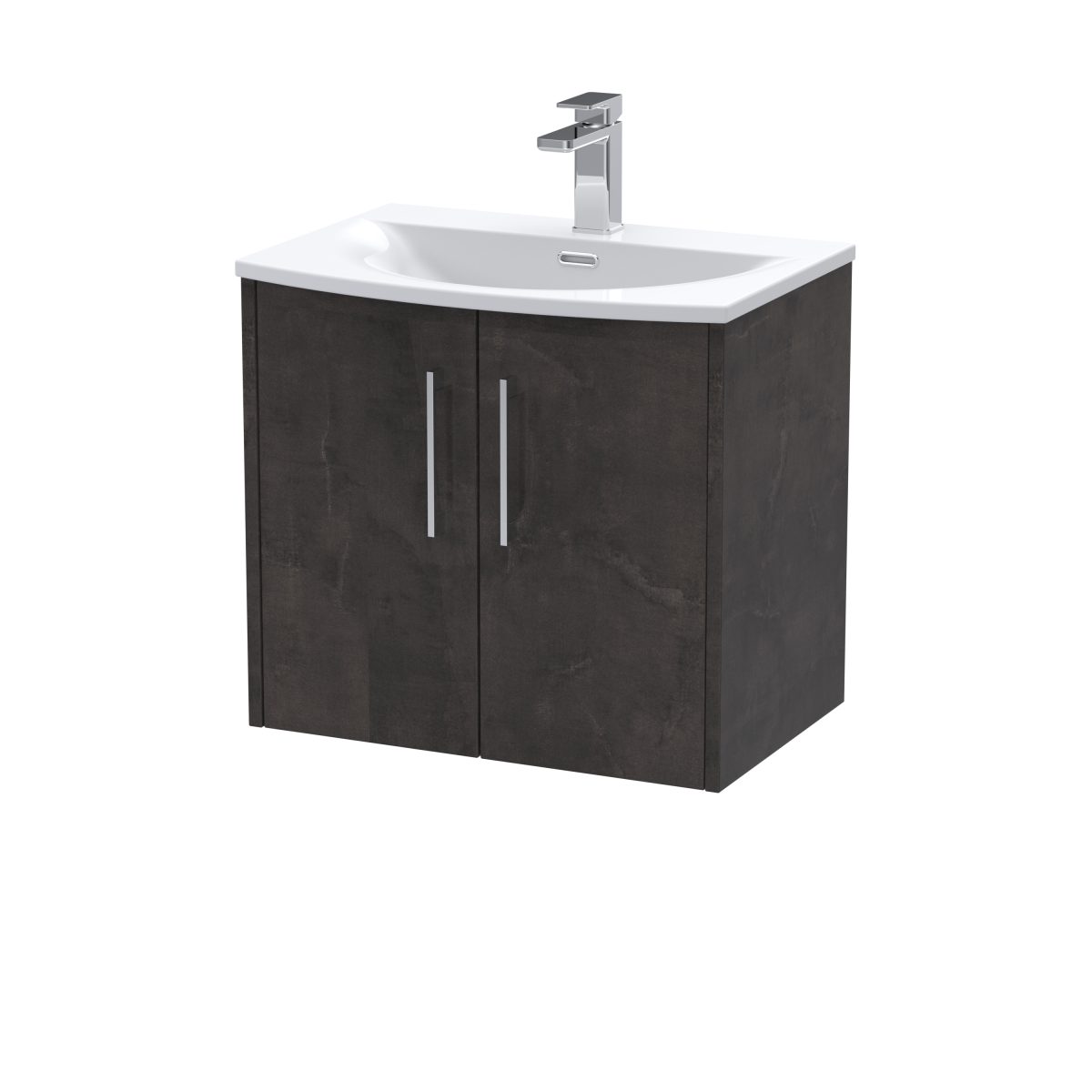 600mm Wall Hung 2 Door Vanity & Basin 4 - Image 1