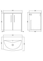600mm Wall Hung 2 Door Vanity & Basin 4 - Image 3