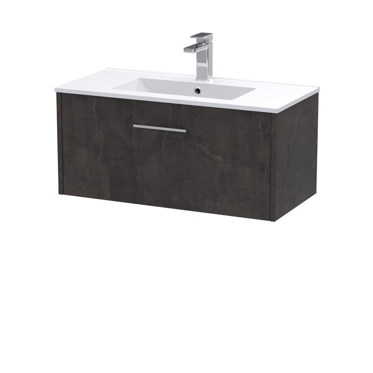 800mm Wall Hung 1 Drawer Vanity & Basin 2 - Image 1