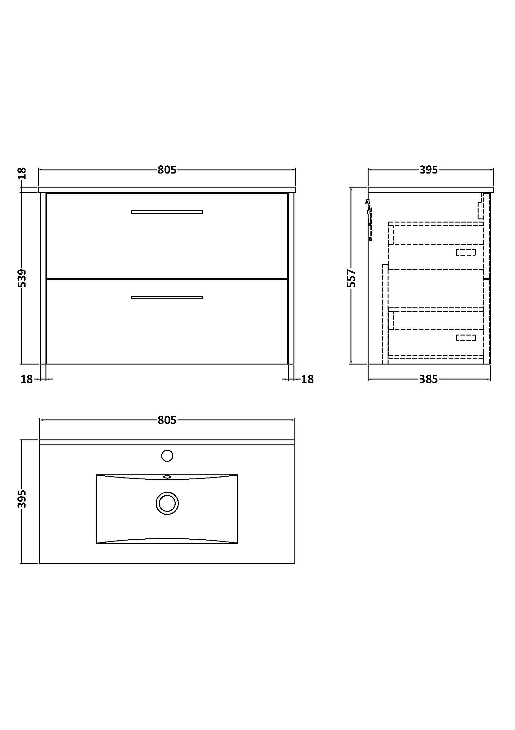 jnu2626b_furniture_v1_ld.jpg 800mm Wall Hung 2 Drawer Vanity & Basin 2 - Image 3