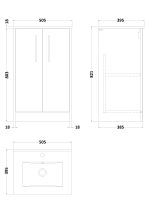 500mm Floor Standing 2-Door Vanity & Basin 2 - Image 3
