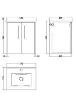 500mm Wall Hung 2-Door Vanity & Basin 2 - Image 3