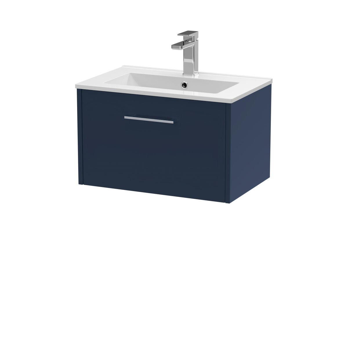 600mm Wall Hung Single Drawer Vanity & Basin 2 - Image 1