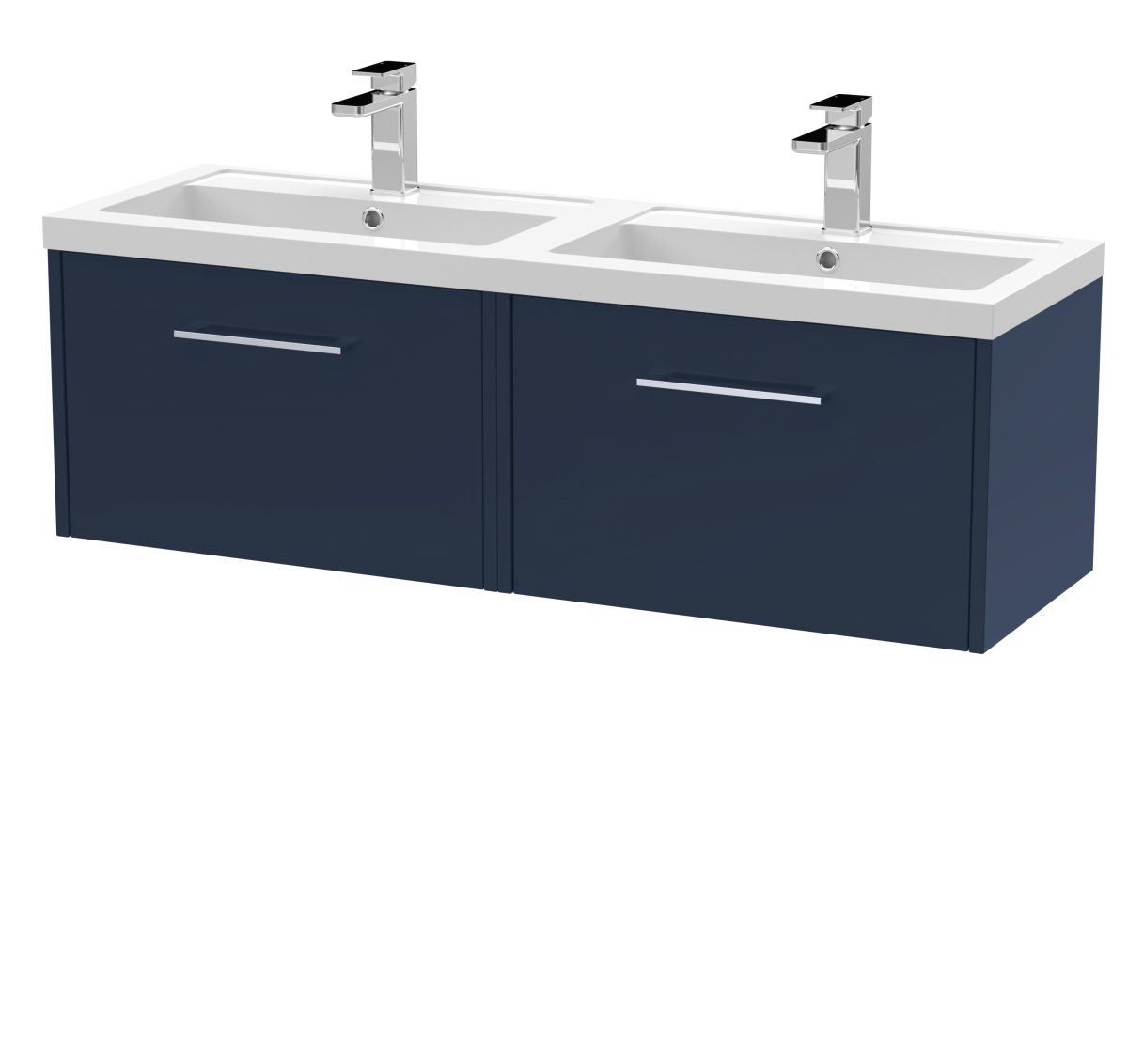 1200mm Wall Hung 2-Drawer Vanity & Double Basin - Image 1