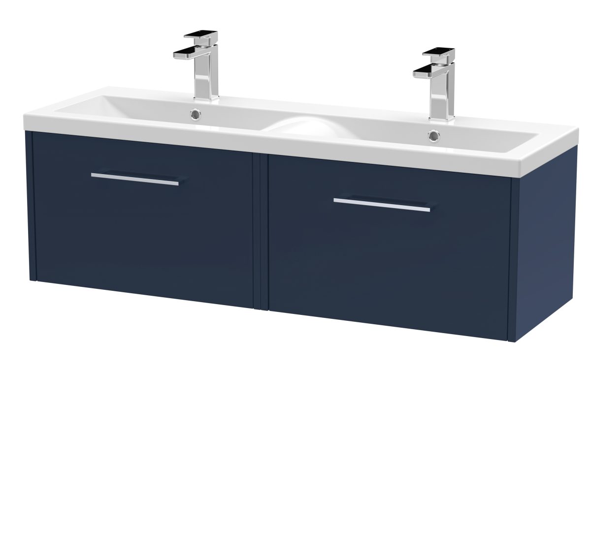 1200mm Wall Hung 2-Drawer Vanity & Double Basin - Image 1