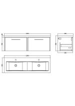 1200mm Wall Hung 2-Drawer Vanity & Double Basin - Image 3