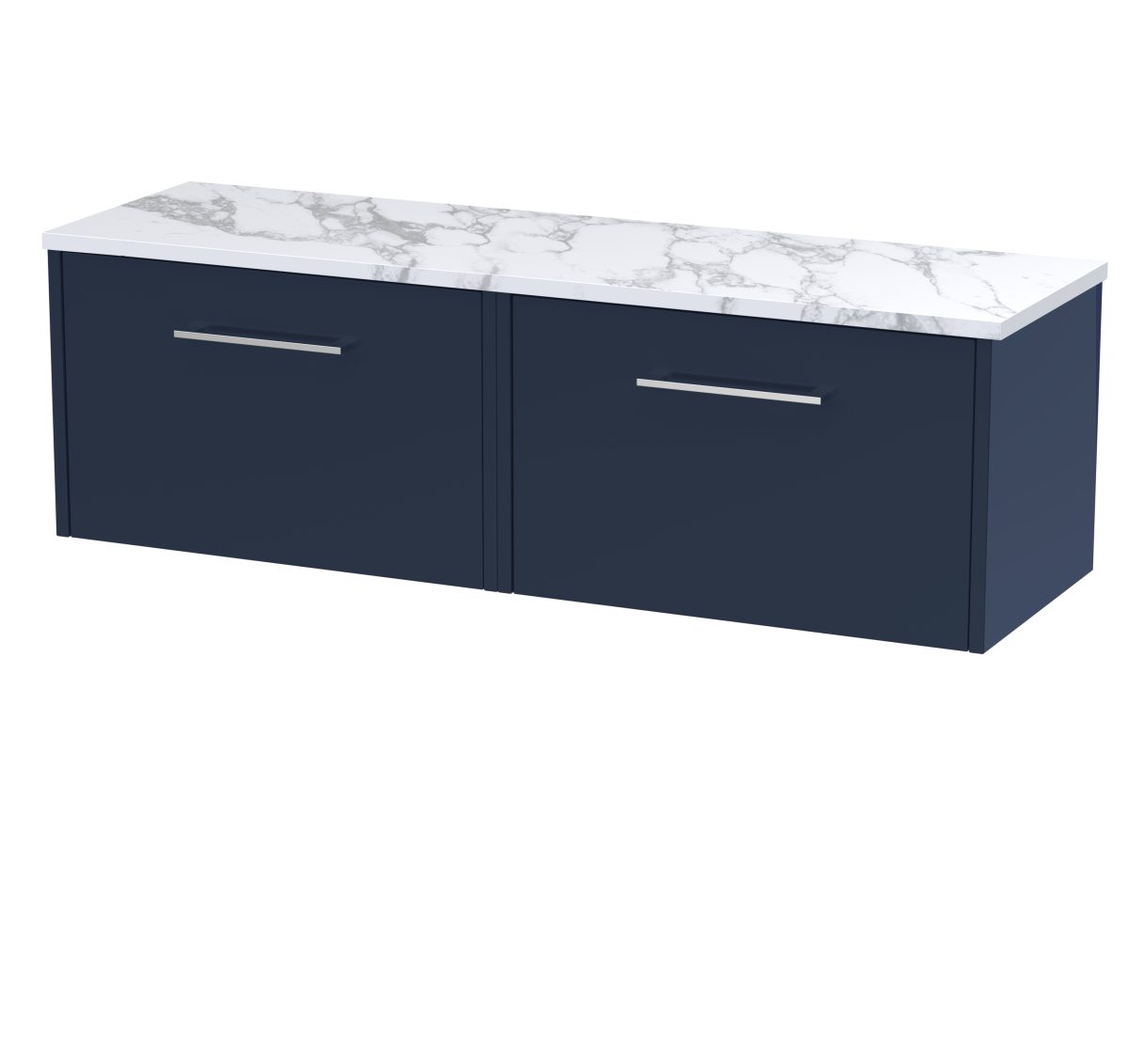 1200 Wall Hung 2-Drawer Vanity & Laminate Worktop - Image 1