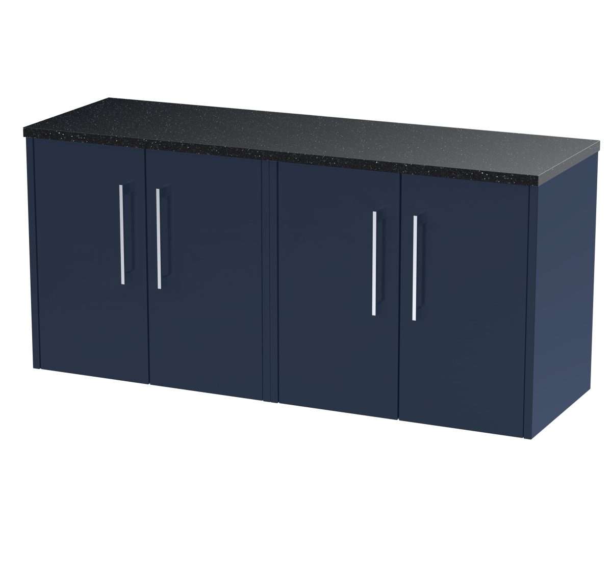1200 Wall Hung 4-Door Vanity & Laminate Worktop - Image 1