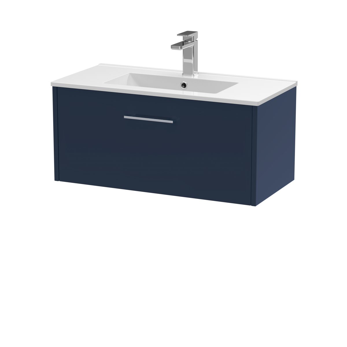 800mm Wall Hung Single Drawer Vanity & Basin 2 - Image 1